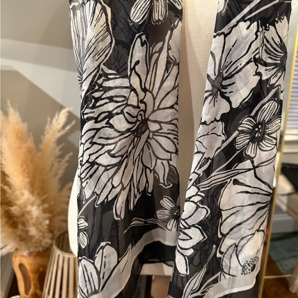 Brighton Black and White Silk Scarf - Picture 2 of 5
